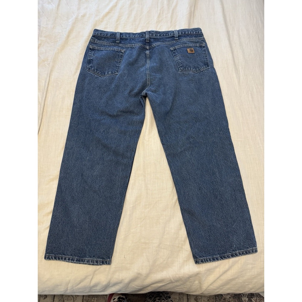 Carhartt Men's Relaxed Blue Jeans Medium Wash 46x30 VTG Quality Denim Classic - Picture 8 of 8